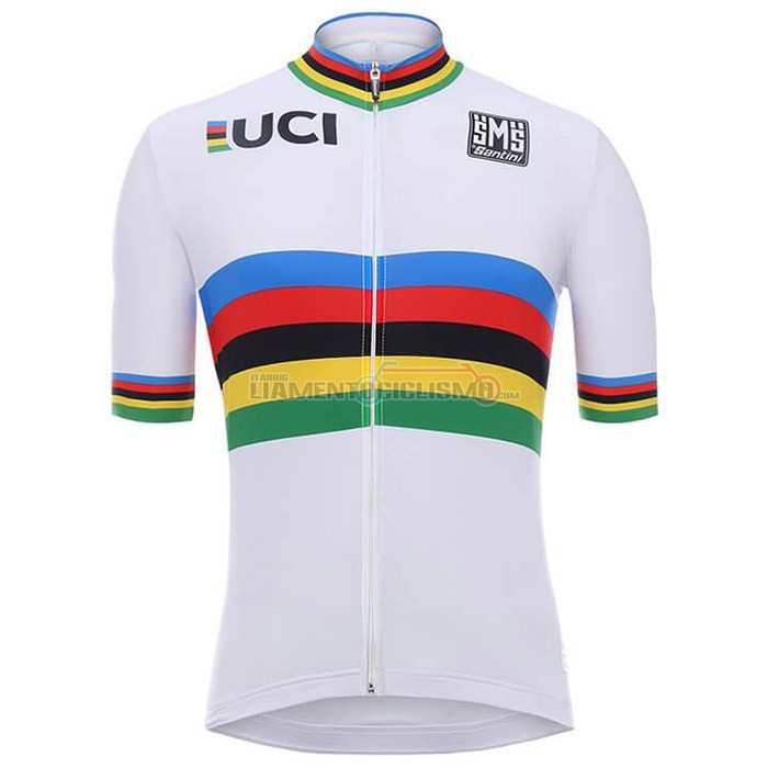 Abbigliamento Ciclismo UCI Manica Corta 2020 Bianco Multicolore(1)